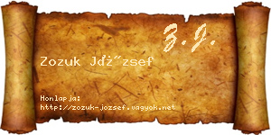 Zozuk József névjegykártya